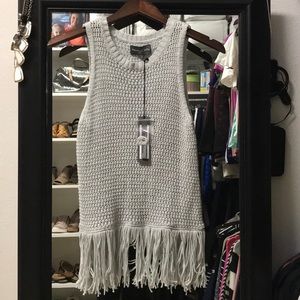 Michael stars split back fringe tank